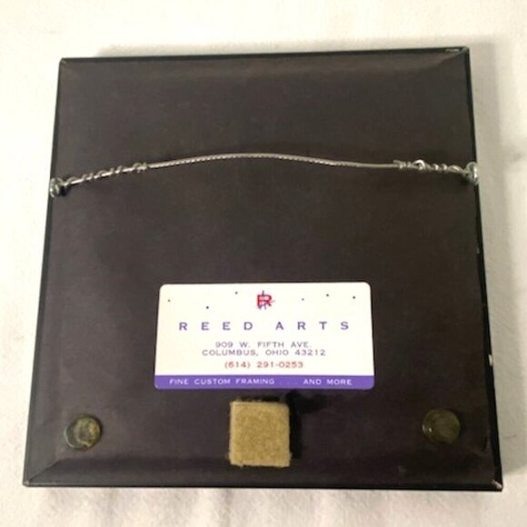 Leaf Wall Art Ink? Matted & Framed w/ Glass Signed JBH? Dated 2000 Brown Black - Picture 4 of 4